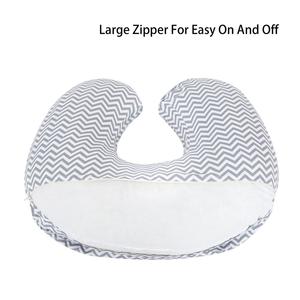 Funda de Almohada para Lactancia y Alimentación para Mamás y Bebés, con Estampado Ondulado en Gris Claro - Product Image 5