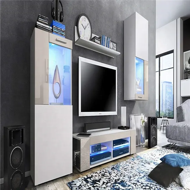 Desain Pelanggan Modern Dapat Diterima Ramah Lingkungan Ruang Tamu Led Tv Berdiri Kaca Desain Meja Tv