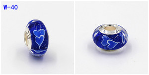 Estampado de corazón de plata <span class=keywords><strong>925</strong></span> Amor de cristal de <span class=keywords><strong>Murano</strong></span> grano del encanto del nuevo estilo - Product Image 2