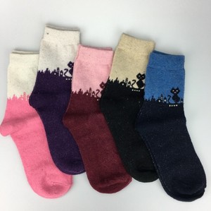 Winter Ladies extra Thick Warm Rabbit Wool Blend Christmas Deer Tree <strong>Cat</strong> Lovely Wool <strong>Socks</strong> Wholesale - Product Image 4