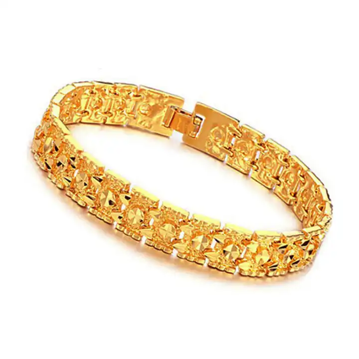 Buy Gold Bracelet for Men 24K Gold Bracelet Wide Bracelet for Online in  India  Etsy