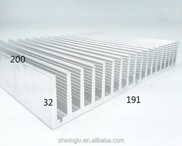 Di Alluminio su Ordinazione 6063 Grande Dissipatore di Calore Fornitore Della Cina di 191*32-200 Alluminio Radiotar Pin Pinna