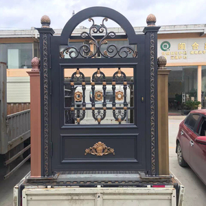 Modern Residential Villa Door Hot <strong>Selling</strong> <strong>Wrought</strong> <strong>Iron</strong> with Aluminum Alloy Waterproof Finished Surface - Product Image 3