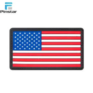 Manufacturer Wholesale USA Rubber Logo Flag Patches for Clothing