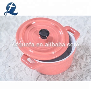 Made In China Rosa Piccola Cucina Casseruola In Ceramica Pentola di Cottura <span class=keywords><strong>Set</strong></span> Con Coperchio - Product Image 6