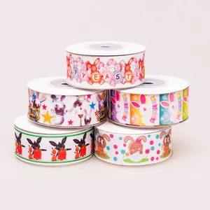 Wholesale baby decorative ribbon .drawing design custom logo printed grosgrain ribbon