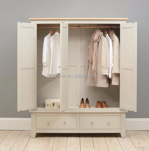 3 Doors 2 Drawers <strong>Pine</strong> <strong>Solid</strong> Wood <strong>Wardrobe</strong> - Product Image 4
