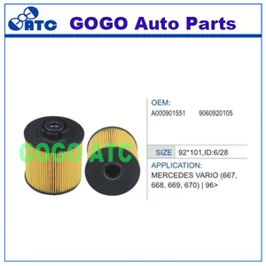 Filtro de óleo para MERCEDES VARIO OEM A000901551 9060920105