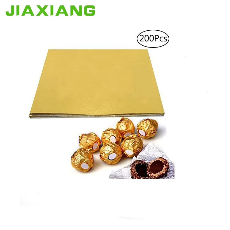Gold foil paper printing roll chocolate wrapping paper sheet china factory