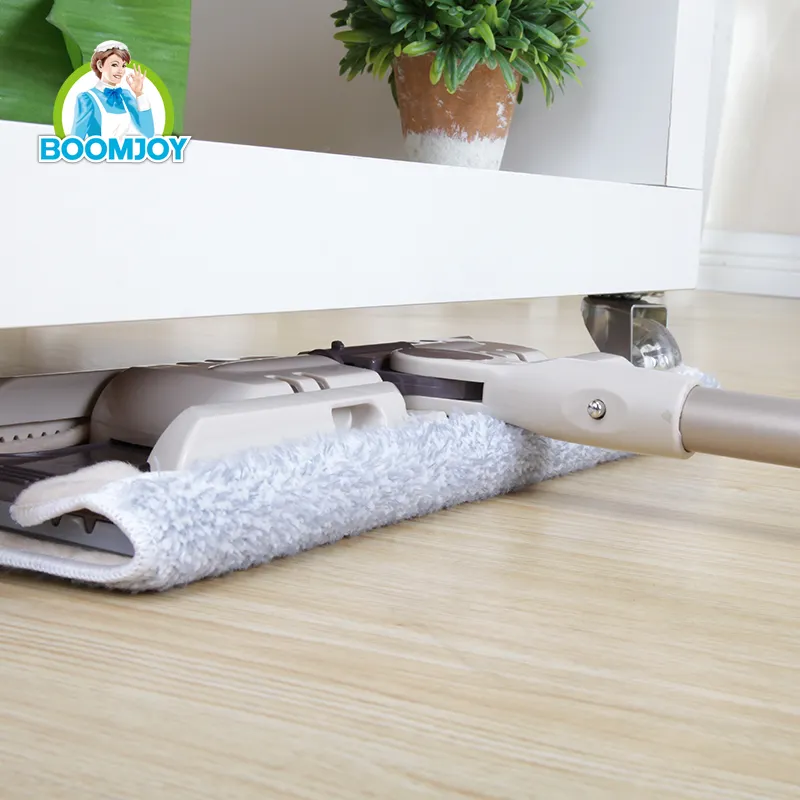BOOMJOY floor cleaning flat mop E400 FC-17 360 clip cloth mop with telescopic handle for home cleaning.