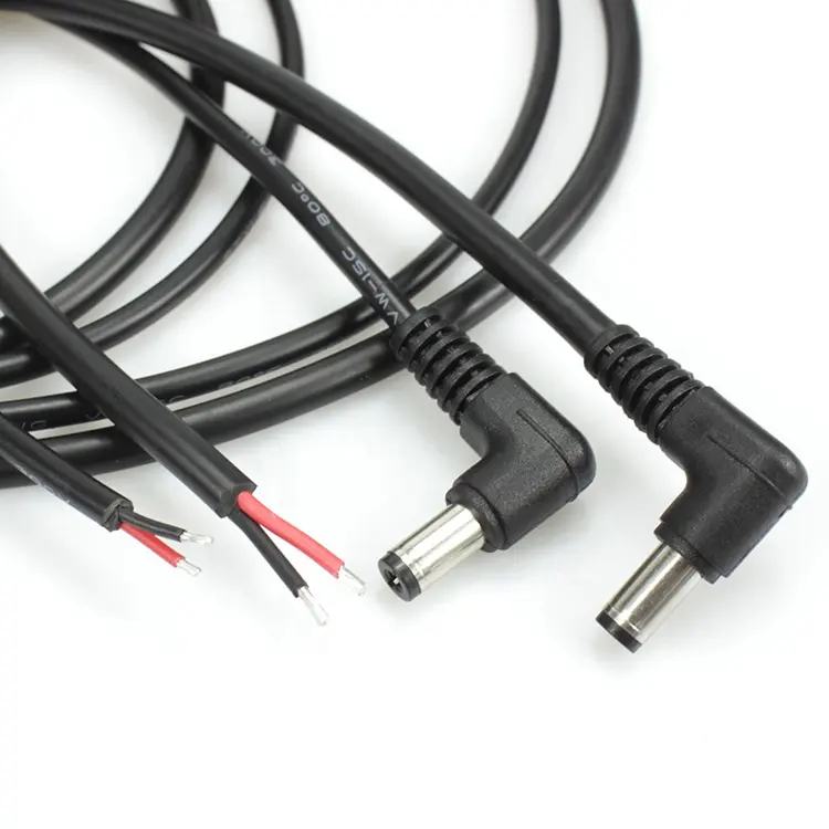 5,5x2,1 мм штекер для открытия с луженым кабелем питания 24AWG 22AWG 20AWG 18AWG прямоугольный шнур питания постоянного тока