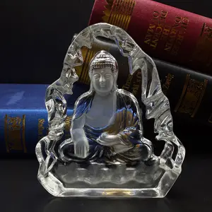 Toptan buda heykeli kristal-Toptan kristal buda heykeli zanaat tapınak için hediyeler, dini hediyeler kristal