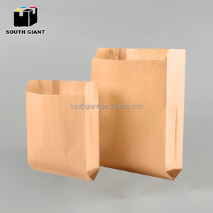 <span class=keywords><strong>Bolsa</strong></span> <span class=keywords><strong>de</strong></span> Papel Kraft Marrón Personalizable <span class=keywords><strong>de</strong></span> Grado Alimenticio con Fondo Recto para Panadería y Comida para Llevar - Product Image 3