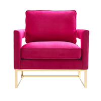 Chaise de loisirs moderne de luxe beige avec bras en velours Meubles de salon