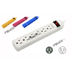 Barre d'alimentation de 3 pieds à 6 sorties avec protection de housse, cordon d'alimentation, 270 articulations - Product Image 1