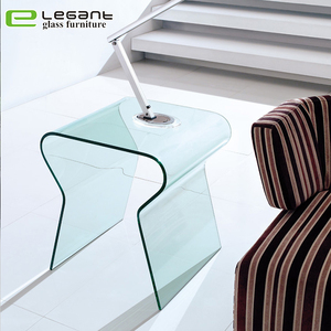 Home Hotel Furniture <strong>Curved</strong> <strong>Glass</strong> <strong>Coffee</strong> Side <strong>Table</strong> - Product Image 4