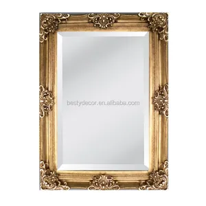 Frame Mirror Big Small Size Carved Wood Classic Customized spiegel gross gold wall mirror in bedroom