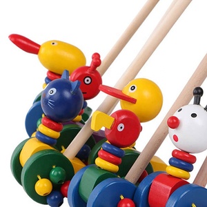 รถเข็นเด็กไม้รูปกบของเล่นเข็นเล่น - Product Image 4