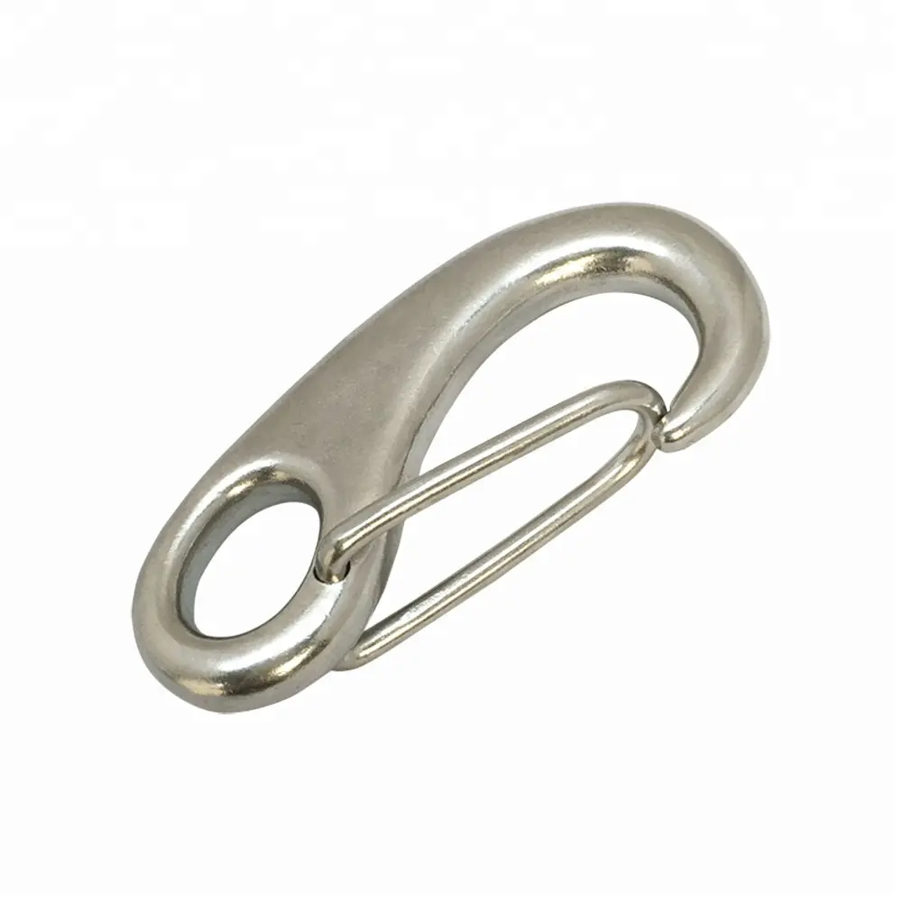 Acero inoxidable metal ganchos para la venta d anillo mosquetón