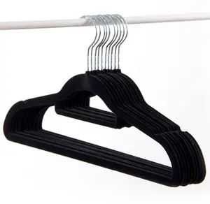 Velvet clothes hanger plastic hanger from chinese supplier fur coat hanger