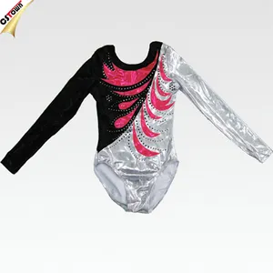 Dynamo Borduren Maat Lycra Metalic Stof Shining Gymnastiek Bodysuits Turnpakje