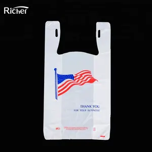 Custom printed 0% anti-dumping duty t-shirt plastic shopping bag for US market