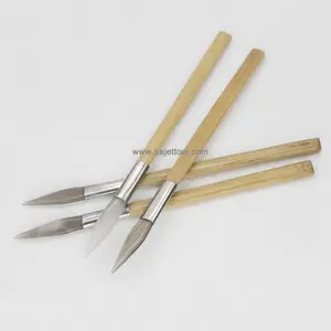 Jewelry Making Tool Sets Jewelry Burnishing Knife Agate Burnisher with Bamboo HandleSword Shape