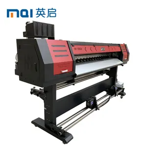 Printer Gulung Ke Gulung UV Led Industri 1850V 1.8M dengan Kepala XP600 Ganda untuk CMYK Warna Putih Tinta UV