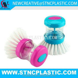 <strong>Dish</strong> <strong>Washing</strong> Cleaning Brush <strong>Soap</strong> Liquid Dispenser Round Nylon Plastic - Product Image 2