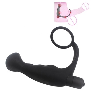 大人の大人のおもちゃ振動バットプラグホット販売前立腺マッサージ10振動Gスポットアナルプラグ男性と女性のためのペニスリング付き - Product Image 2