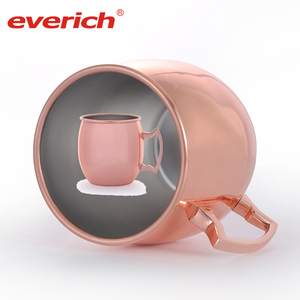 Acero inoxidable cobre Moscú mula taza con asa - Product Image 4