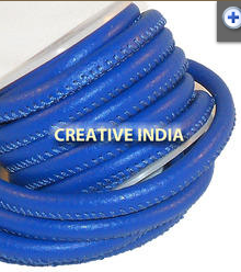 Wholesale 2.5mm 10mm Waxed Sewn Leather <b>Cords</b> Turquoise Color Eco-Friendly Stitched Jewelry Findings Components Garment - Product Image 3