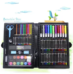 HMJS Kinder Briefpapier Geschenke Malerei Sets Schul pinsel Aquarell Stift Sets 118 Stück Holzkiste Fine Art Set