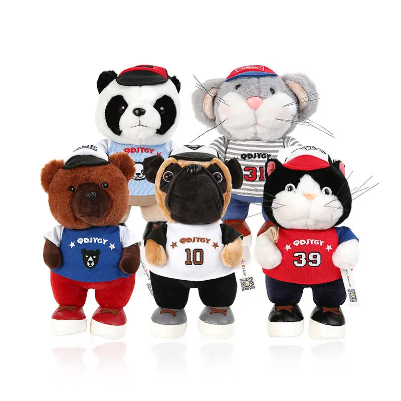 Free Shipping 30cm Black Teddy Bear Panda Hamster Cat Plush Animal Toy Stuffed Super Soft Fabric Peluches 5 Models Niuniu Daddy