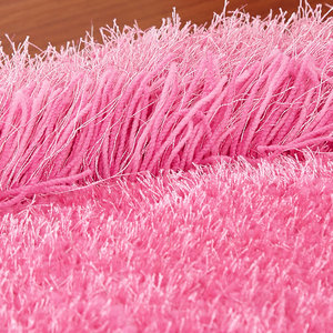 Thảm Lông Xù Dài Thấp Hình Trái Tim Màu Đỏ Polyester - Product Image 3