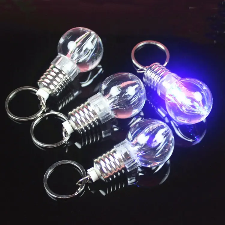 Acryl Simulations lampe Glühbirne bunte Blinklichter weiße LED-Glühbirne Schlüssel anhänger