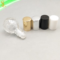Diamant en forme de boule vide personnalisé de parfum 3 ml rouleau sur bouteille avec verre/bille d'acier et casquettes essentiels huile