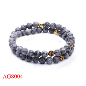 El mejor diseño exclusiver pulsera doble del grano piedra pulsera cruzada del estiramiento - Product Image 1