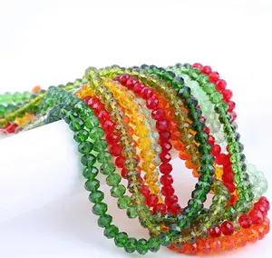 Chất Lượng Cao Đầy Màu Sắc Phẳng Crystal Hạt 6Mm Thủy Tinh Pha Lê Rondelle Mặt Hạt Cho Bracelet