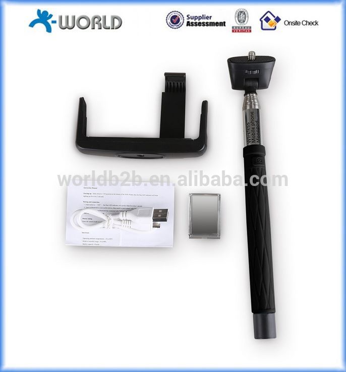 Oem bluetooth имя в магазин горячая распродажа 2015 подарок портативный регулируемая selfie палочки