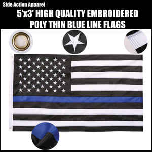 3x5 ft Thin <strong>Blue</strong> Line American <strong>Flag</strong> Embroidered Stars Sewn <strong>Stripes</strong> Embroidering <strong>Flags</strong> Banners - Product Image 5