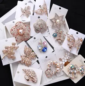 BR8018 Huilin Sieraden Fashion Mix Ontwerp Diamond Broches Cat 'S Eye Zwaan Broches Elegante Kristallen Broche Kleding Accessoires