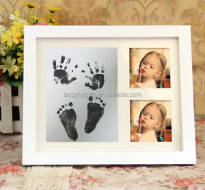 Nouveau-né bébé <span class=keywords><strong>souvenir</strong></span> 2016 meilleur vente handprint et <span class=keywords><strong>empreinte</strong></span> cadre kit d'encre pad - Product Image 1
