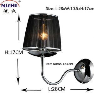 Lampade da parete cromate per hotel per illuminazione da parete con paralume in tessuto per la casa lampada da parete moderna con applique a led per interni - Product Image 4