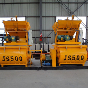 JS500 Chine <span class=keywords><strong>Béton</strong></span> Ciment Mélangeur 500 Litres Automatique Bétonnière avec Plate-Forme de Travail et Trémie - Product Image 1