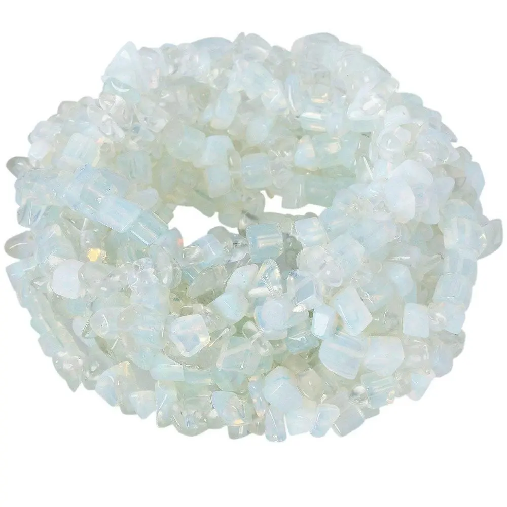 "Wholesale Opalite Tumbled Chip Stone Irregular Shaped Drilled Gravel Loose Beads Strand for Jewelry Making 33""