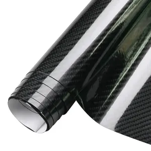 गुआंगज़ौ Xiaode थोक चिंतनशील 5d कार्बन फाइबर कार लपेटें काले क्रोम vinyl के कार की चादर