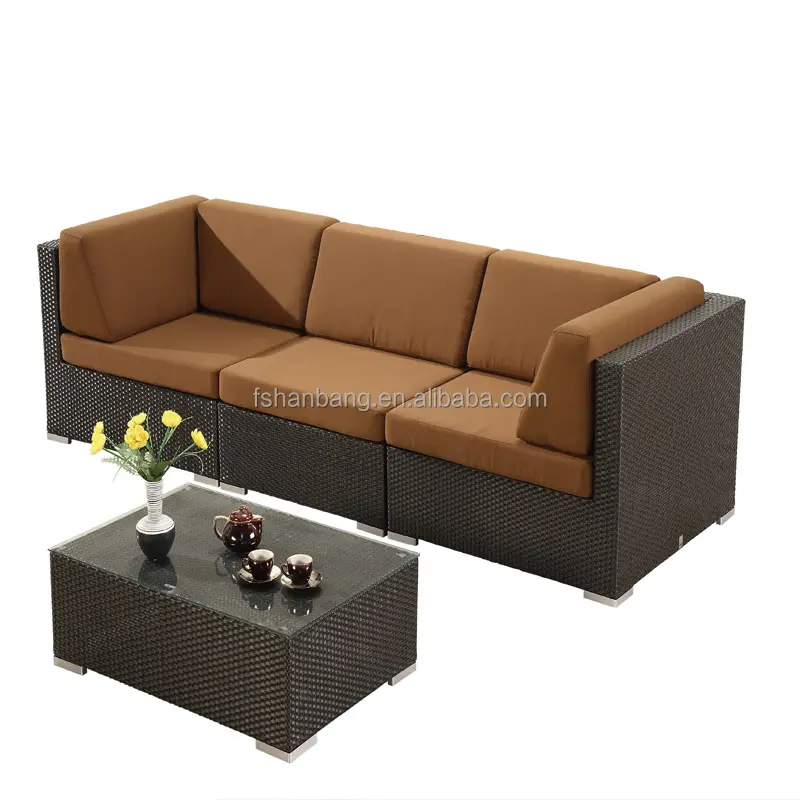 Rattan Outdoor Gazebo Corner Group Sofa Large Outdoor Rattan Sofa