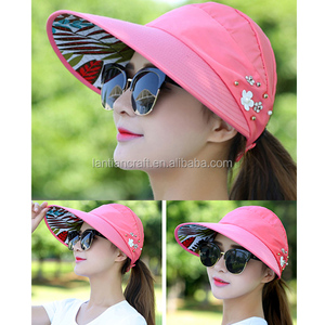 Protezione UV da esterno da donna con visiera larga a righe cappellino da <span class=keywords><strong>sole</strong></span> da spiaggia UPF50 per viaggi di uso Casual <span class=keywords><strong>quotidiano</strong></span> - Product Image 3
