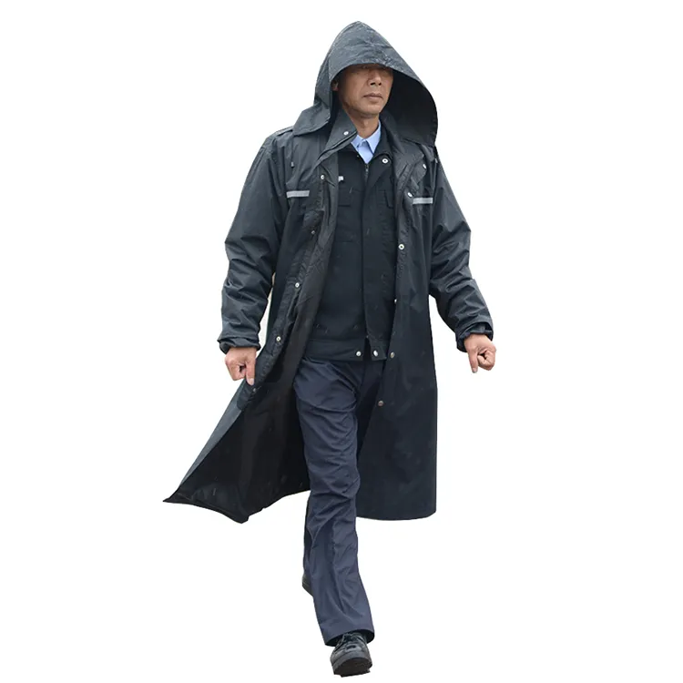 الشرطة واجب معطف المطر يندبروف معطف مع شريط عاكس معطف واق من المطر العسكرية